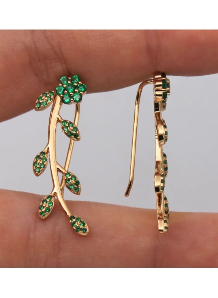 Dangle Charms Elegant & High Quality 18k Gold Plated Earrings For Women - Image 1