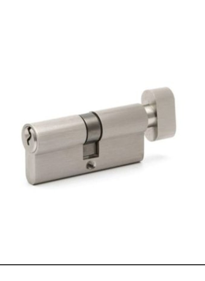 Yale Euro Cylinder Lock 80mm Key+Knob 5 Pin Satin Nickel 500 Series, 10-0503-4040-CK-22-11 