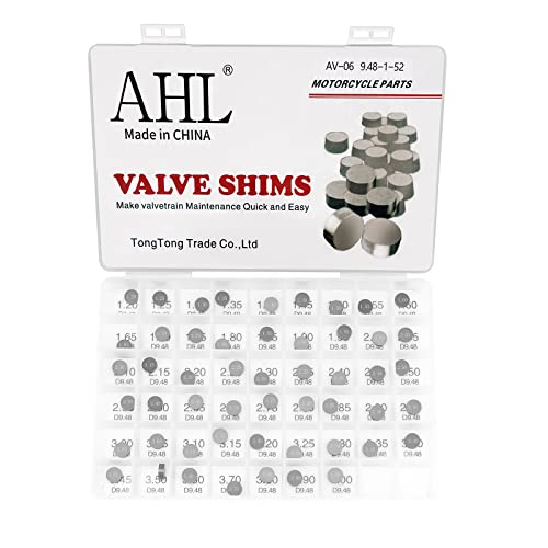 AHL Adjustable Valve Shim Kit 9.48mm O.D. 1.20mm-4.00mm Thick for Suzuki LT-Z400 QuadSport Z 2003-2012 LT-R450 QuadRacer 2006-2011 (52pcs) - Image 1