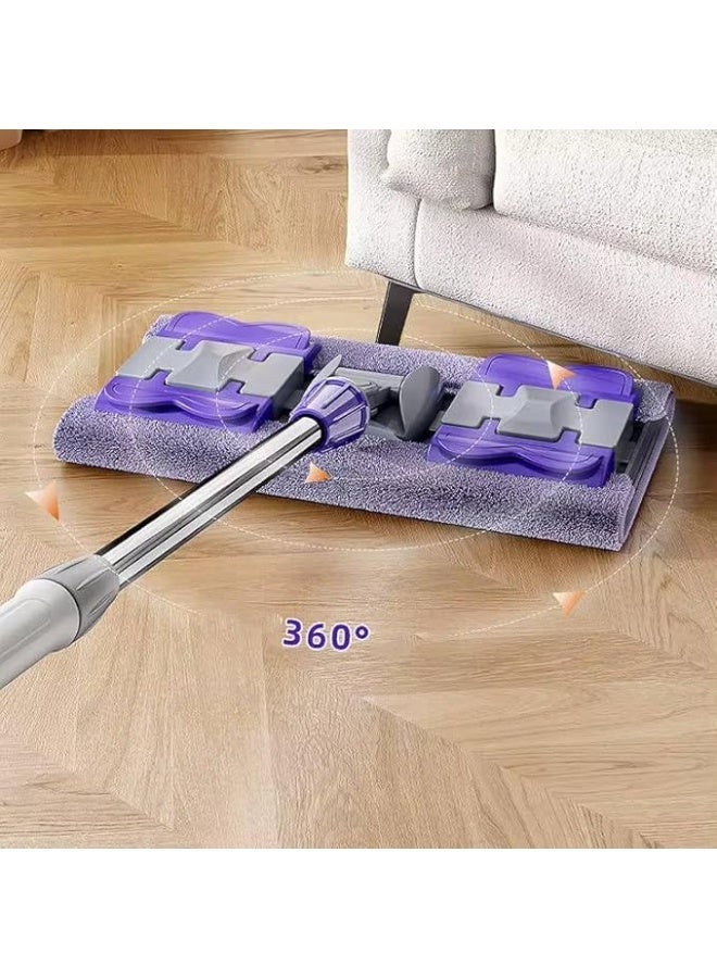 Professional floor mop with double clip head for securing the cloth; versatile flat cleaning system. - Image 3