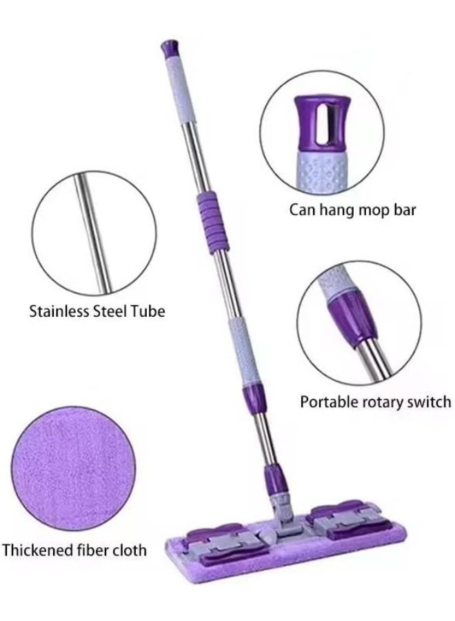 Professional floor mop with double clip head for securing the cloth; versatile flat cleaning system. - Image 5