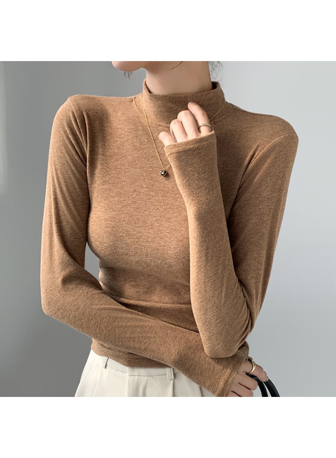H251 Half Turtleneck Bottoming Shirt, Slim Fit, Western Style Autumn And Winter New Style, Long-sleeved T-shirt Top