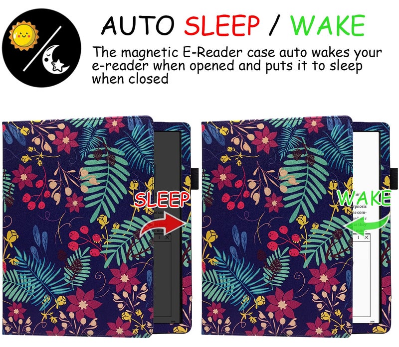 GOVTVA Double Stand Case for 10.2â€œ Amazon Kindle Scribe 2022/2024 Release Cover with Auto Sleep/Wake/Double Hand Strap for Kindle Scribe e-Reader (Jungle Flower) - Image 5