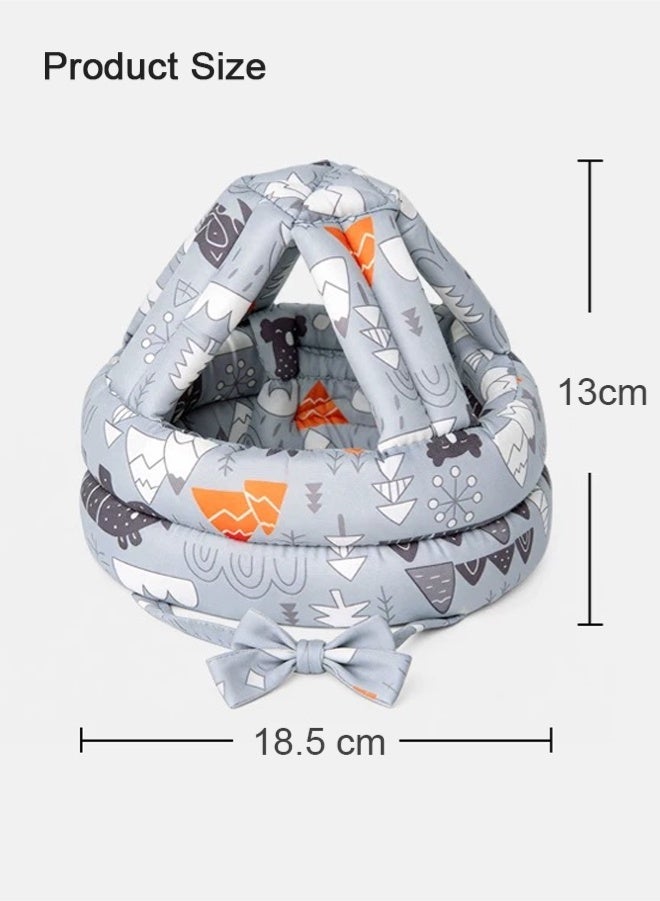 Razia Adjustable Baby Helmet, Breathable Anti-Fall Head Protection Hat with High Rebound Cotton, for baby Crawling, Walking, and Learning to Walk, Lightweight Child Head Guard for Boys and Girls, Gray - Image 2