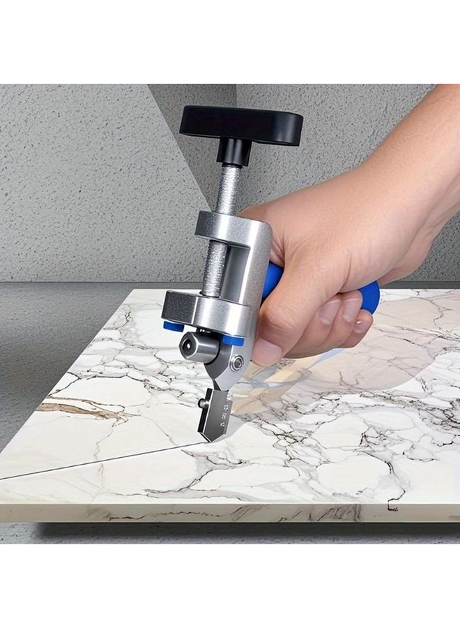 2 In 1 Manual Glass And Tile Cutter With Diamond Roller Wheel Silvery 1pc Adjustable Metal Base - Image 2