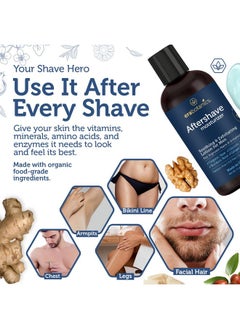 Era Organics Aftershave For Men - Soothing And Moisturizing After Shave Lotion For Men Made In The Usa - Exfoliating Ingrown Hair Serum For Bumps And Irritation With Ginger Root And Burdock Root  - Image 2