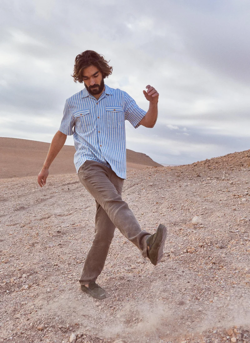 Vicomte A. Ludo Taupe Linen Chino Trousers