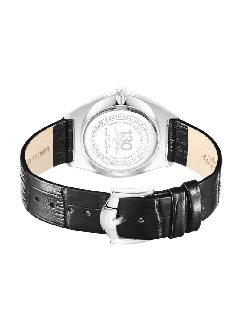 Rotary  Men's Ultra Slim Analogue Watch, 38 mm, White Dial, Black Leather Strap for Men | Best Price UAE