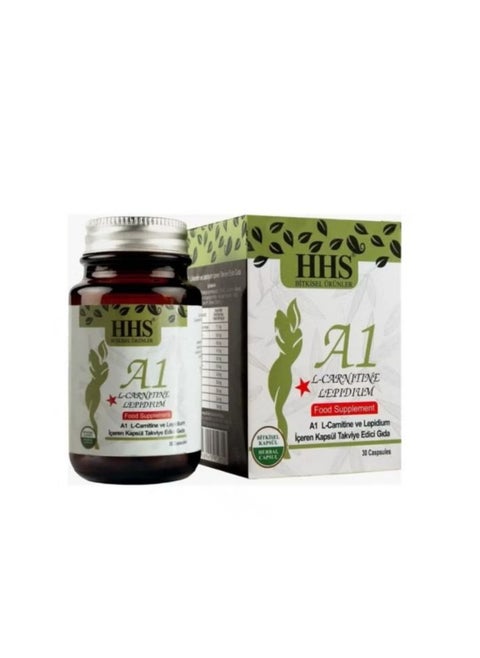 A1 dietary supplement of L-Carnitine and Lipidium to support weight loss, suppress appetite, and stimulate fat burning. 30 capsules.