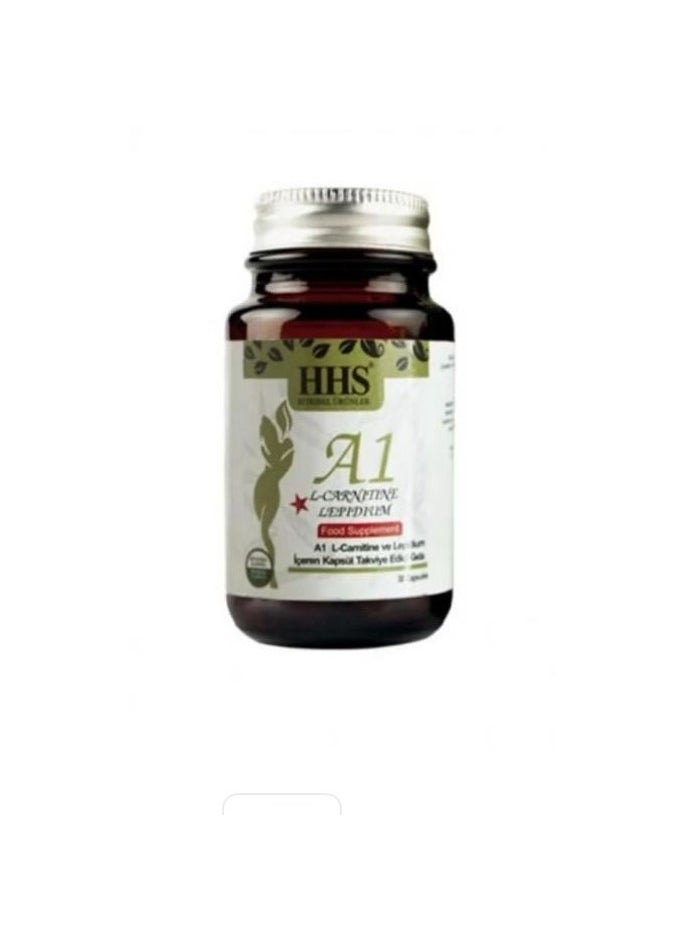 HHS - A1 dietary supplement of L-Carnitine and Lipidium to support weight loss, suppress appetite, and stimulate fat burning. 30 capsules. - Image 1