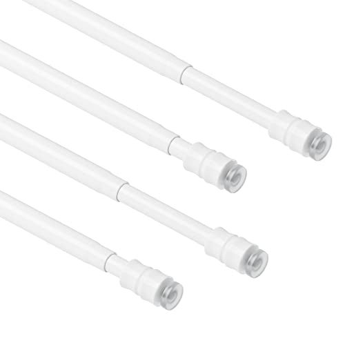 TYRON TYRON TYRON 4Pcs Thin Spring Tension Rod 9-12.5 Inches, 3/8 in. Diameter, Mini Small Adjustable Tension Curtain Rod No Drill, Window Sash Tension Rods (White) - Image 1