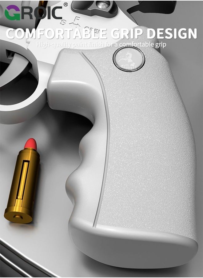 GROIC - Soft Bullet Gun Toy Revolver Gun, Revolver Gun with 20 PCS Soft Safe Rubber Bullet with Target, Empty Shell Ejecting Toy Gun Pistol & Pull Back Action Toy Gun, Shooting Games Play Toys Revolver Gun - Image 1