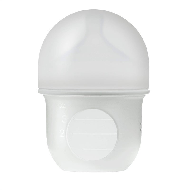 Boon Nursh Reusable Silicone Baby Bottle with Collapsible Silicone Pouch Design - Everyday Baby Essentials - Stage 1 Slow Flow Baby Bottles - Gray - 4 Oz - Image 3