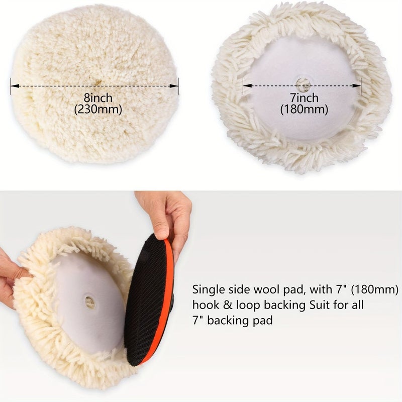 3Pcs 8 Inch Single Sided Auto Detailing Polishing Wheels Self Adhesive Heavy Duty Waxing And Buffing Pads - Image 2