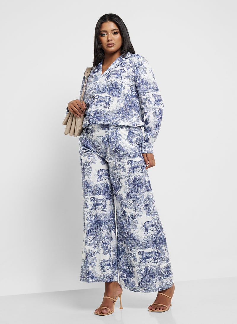 Ella Plus Floral Print Top & Pan Set - Image 5