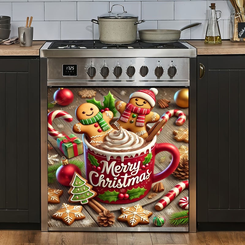 Christmas Gingerbread Dishwasher Magnet Snowflake Candy Pine Cone Durable Vinyl - Image 4