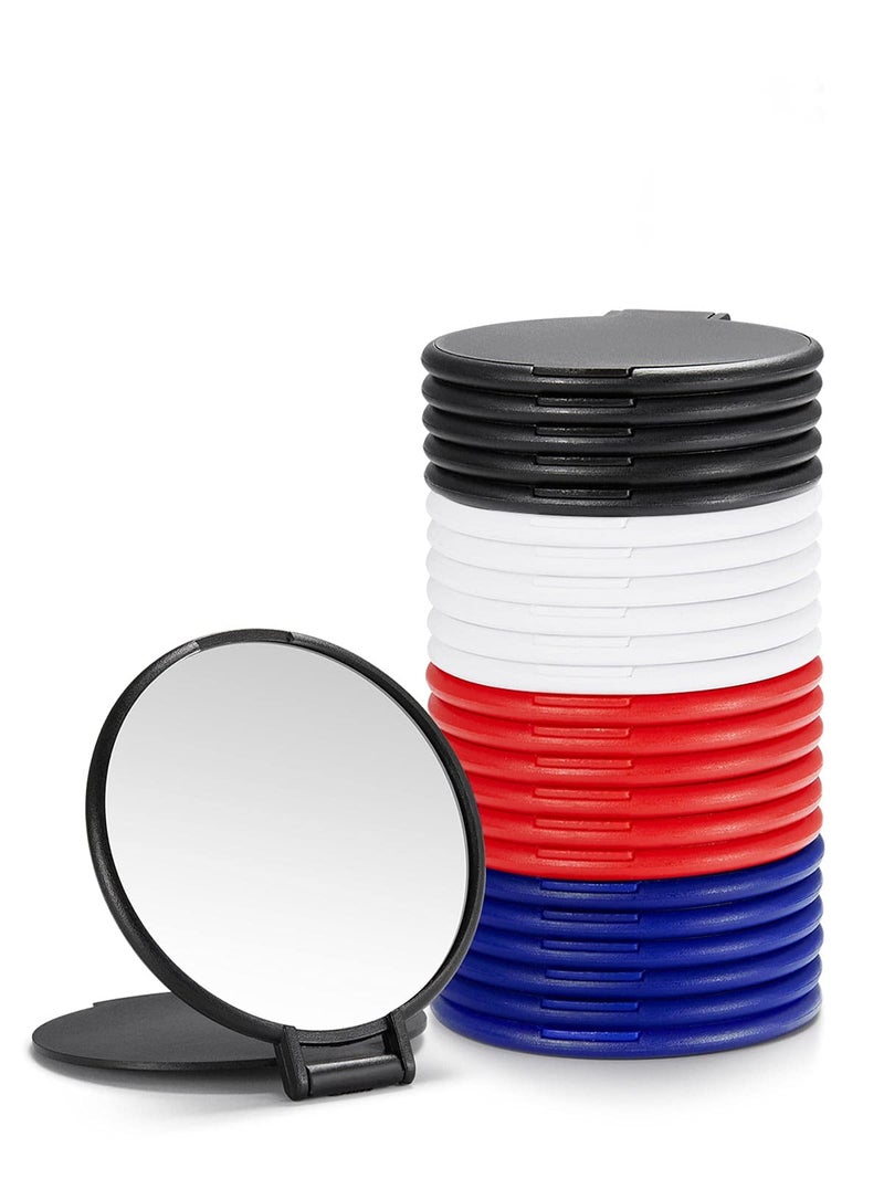 Getinbulk Compact Mirror Bulk, Round Makeup Mirror for Purse, Set of 12 (4-Color), Red,Blue,Black,White - Image 2