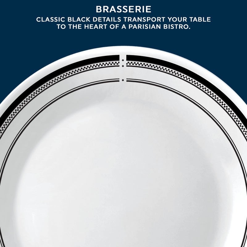 Corelle Corelle 18-Piece Round Dinnerware Set  Service for 6  Lightweight Round Plates and Bowls Set  Vitrelle Triple Layer Glass  Chip and Scratch Resistant  Microwave and Dishwasher Safe  Brasserie - Image 4