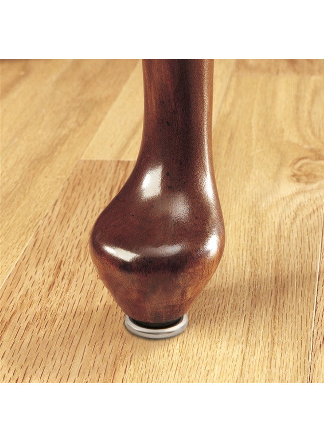 SoftTouch 1 1/16" Round Adjustable Screw-in Leveling Furniture Glides for Wooden Furniture, Chrome (4 Pack) - Image 3