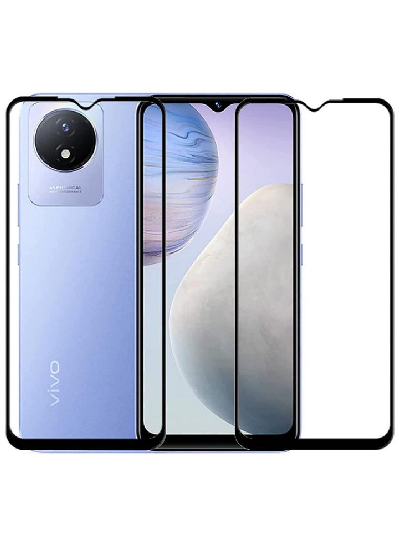 Super 2 Pieces Tempered Glass Screen Protector 5D Designed For vivo Y02 Full Glue Edge to Edge Full Screen Coverage And Bubble Free - Image 1
