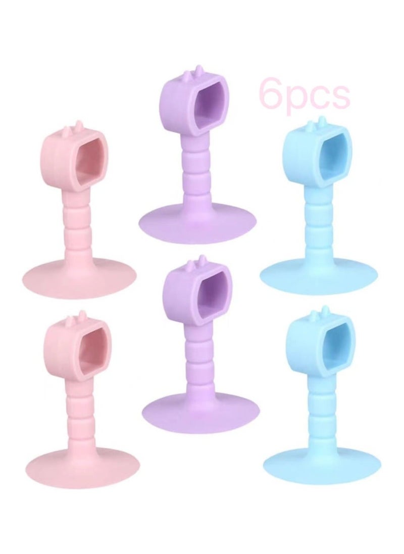 6pcs Silicone Door Stopper Gate Hold-Open Door Catch Child Proof Door Handle Anti Collision Door Buffer Silicone Bumpers Door Suction No Punching Anti-Collision Door  - Image 1