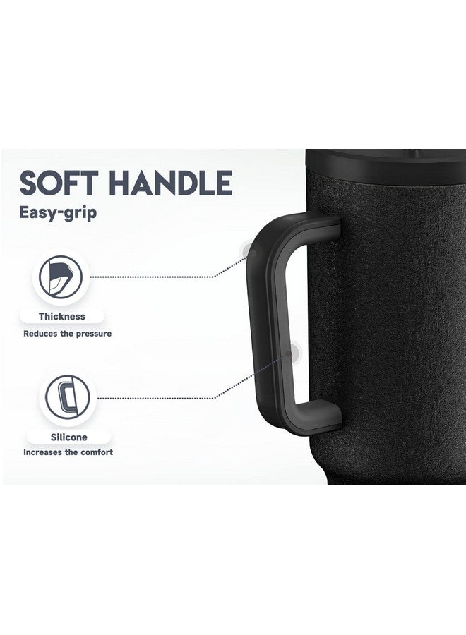 Meoky 40oz Tumbler with Handle, Leak-proof Lid and Straw, Insulated Coffee Mug Stainless Steel Travel Mug, Keeps Cold for 34 Hours or Hot for 10 Hours (Night) - Image 3