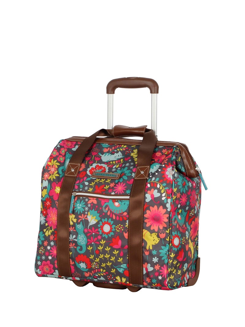 Lily Bloom Design Pattern Carry on Bag Wheeled Cabin Tote (Playful Gray) - Image 1