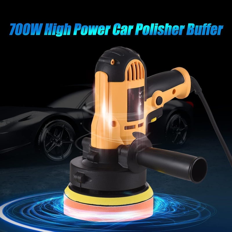 Buffer Polisher, Geevorks Buffer Waxer 5-Inch, Variable Speed Car Polisher 600-3700Rpm With Detachable Handle/ 6Pcs Sponge Pad/ 6Pcs Cloth Bonnet Pad/ 1Pcs Wool Pad/ Spanner - Image 3