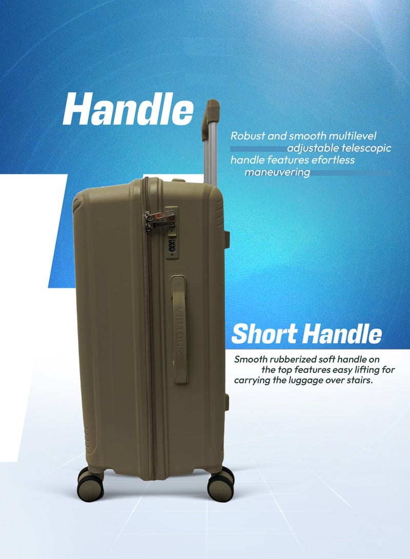 VIPTOUR 3 Piece Trolley Luggage Set Lightweight Suitcase 360° Double Wheels, Travel Bag with TSA Lock & Telescopic Handle - Image 5