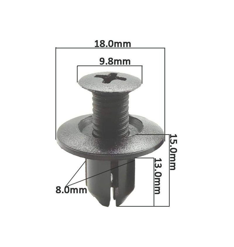 Auto-Ex 8 mm Car Plastic Screw Fasteners for Car Bumper Mudguard Door Pad Fender Lining, 100 Pieces - Image 2