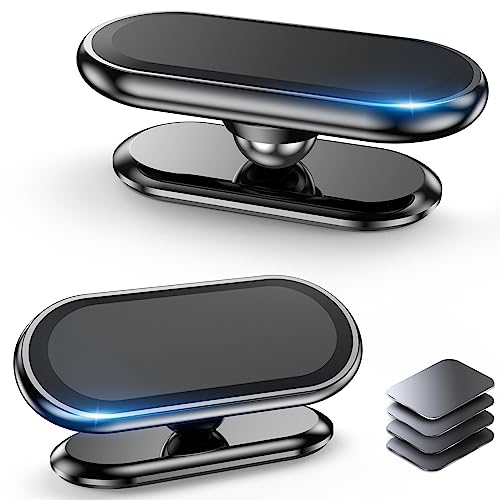 Coolpow 【2-Pack】 Magnetic Phone Holder for car, [ Super Strong Magnet ] [ with 4 Metal Plate ] Cell Phone carmount for iPhone Magnetic [ 360° Rotation ] Universal Dashboard Adhesive Car Magnetic Phone Mount - Image 1