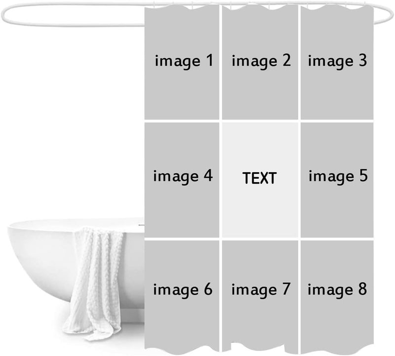 جودة واسعة الاستخدام ستارة دش مخصصة بتصميم صور - ستارة دش صور مخصصة - ستارة دش مخصصة للحمام - ديكور شخصي مقاوم للماء مع خطافات - ستارة حمام من قماش البوليستر (مجموعة صور 8 قطع 72x80 بوصة) - Image 2