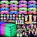 OLUPP 150 PCS Glow in the Dark Party Supplies 16 Foam Sticks 16 LED Glasses 100 Glow Sticks and 18 Finger Lights for Neon Party Wedding Birthday Concert New Year Carnivals Raves - Image 4