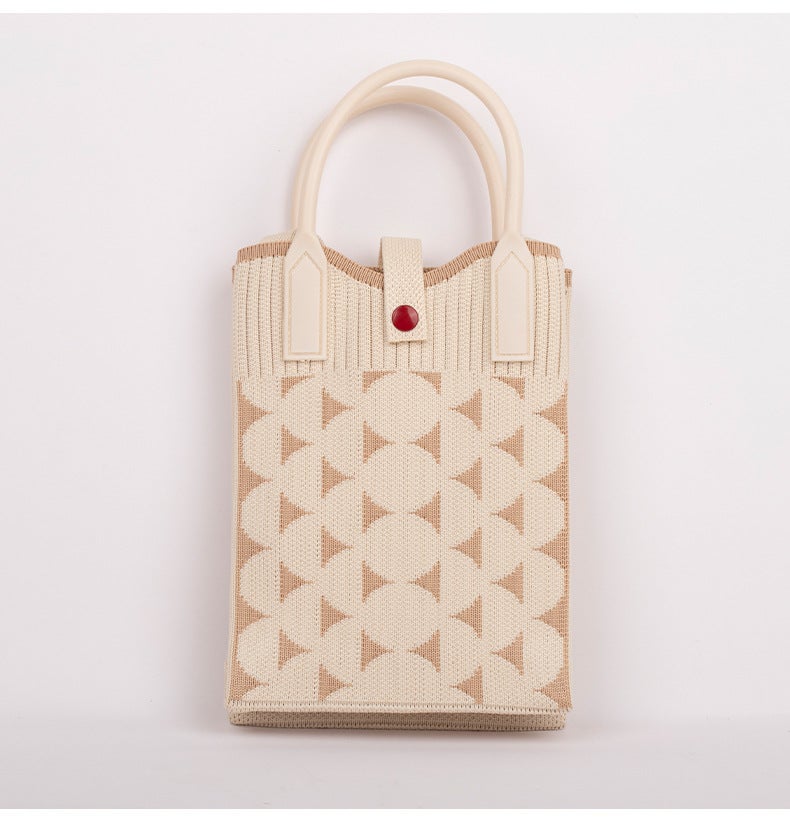 Crossbody Bag Corrugated 2024 Portable Simple Travel Collocation Knitted Handbag Student Casual Bag Large Capacity Mobile Phone - Image 1