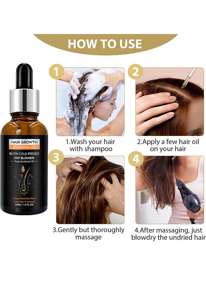 West&Month - Hair Growth Essential Oil 30ML, Has The Effect Of Activating And Unblocking Pores, Repairing Hair Follicle Tubes, And Stimulating The Growth Of Dark Hair, Promotes Stronger, Healthier Hair - Image 1