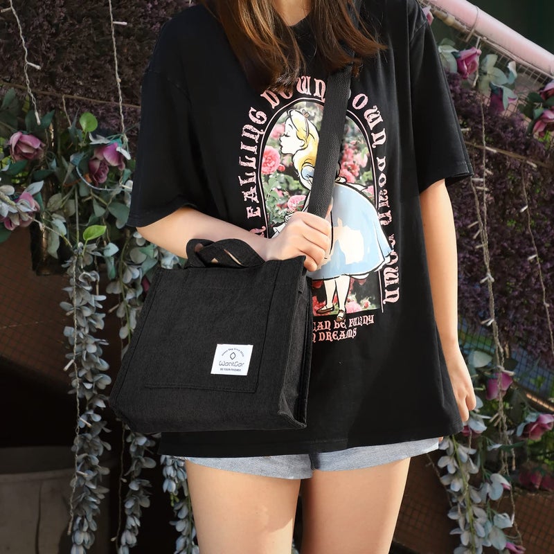 WantGor Tote Bag for Women, Corduroy Crossbody Bags Shoulder Handbag Satchel Hobo Bag Purse - Image 3