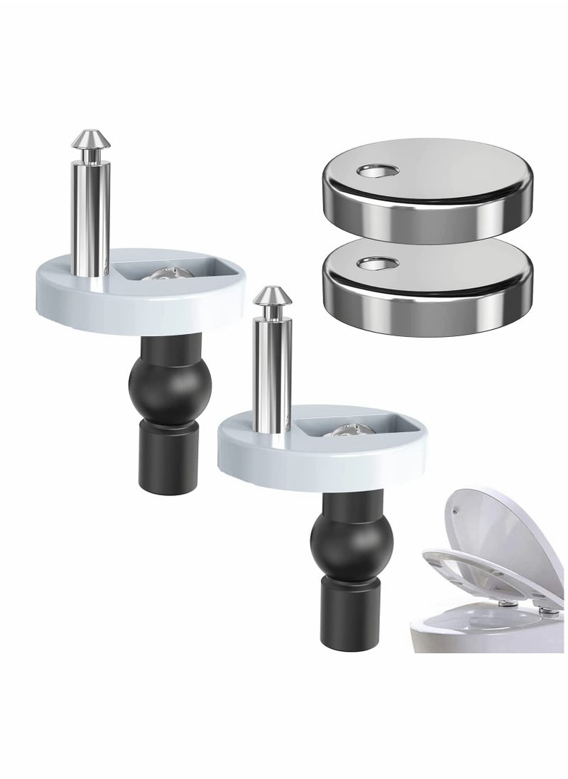 SYOSI Toilet Seat Hinges Top Fixings,2 Pcs Quick Release Toilet Seat Fixings Universal Toilet Seat Hinge Fittings for WC Toilet Blind Holes  - Image 1