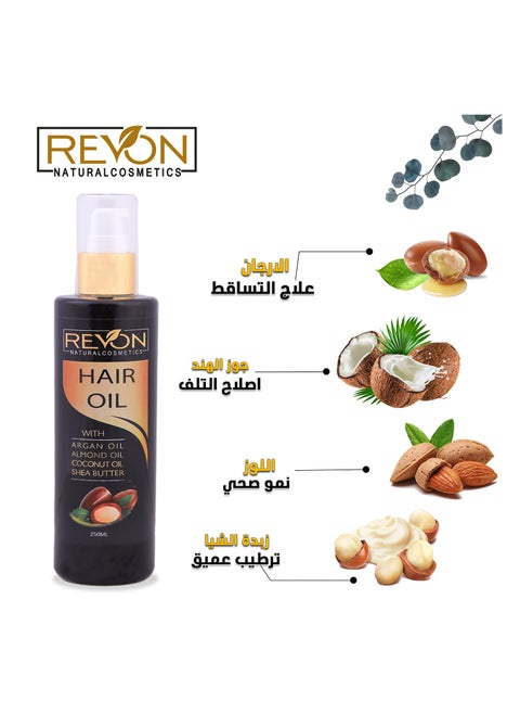 Hair Oil With Argan, Almond, Coconut And Shea Butter -250 ML