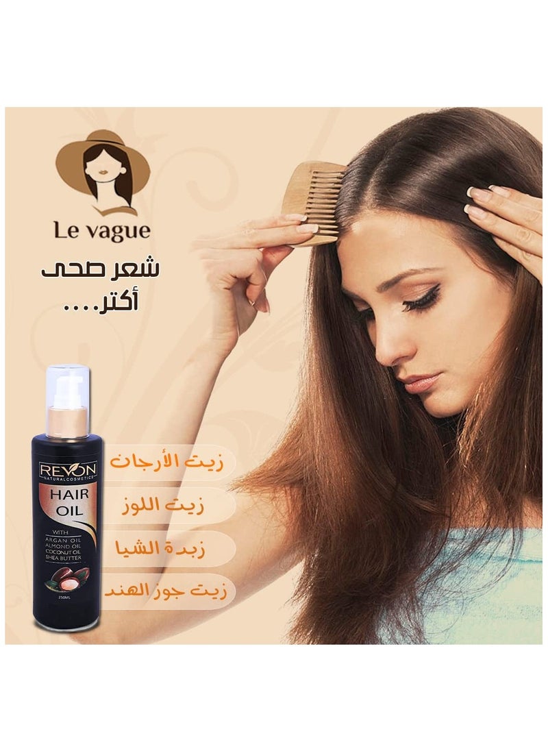 REVON NATURAL COSMETICS Hair Oil With Argan, Almond, Coconut And Shea Butter -250 ML  - Image 2