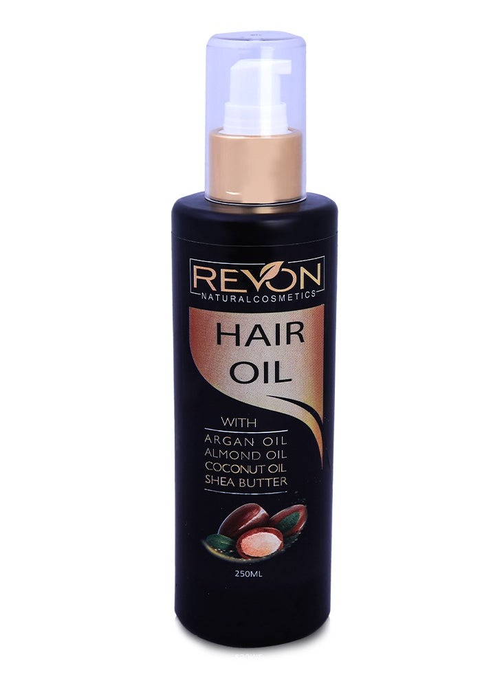 REVON NATURAL COSMETICS Hair Oil With Argan, Almond, Coconut And Shea Butter -250 ML  - Image 3