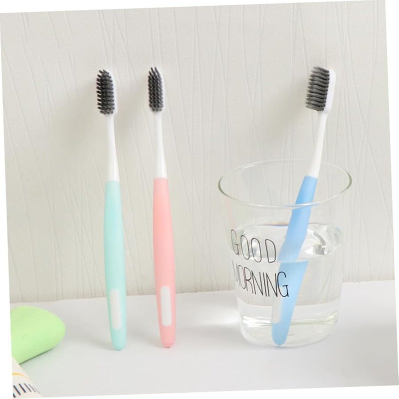 8 قطع فرشاة أسنان بالفحم بشعيرات ناعمة ومقبض من الخيزران الطبيعي للعناية بالفم ولثة صحية - Image 5