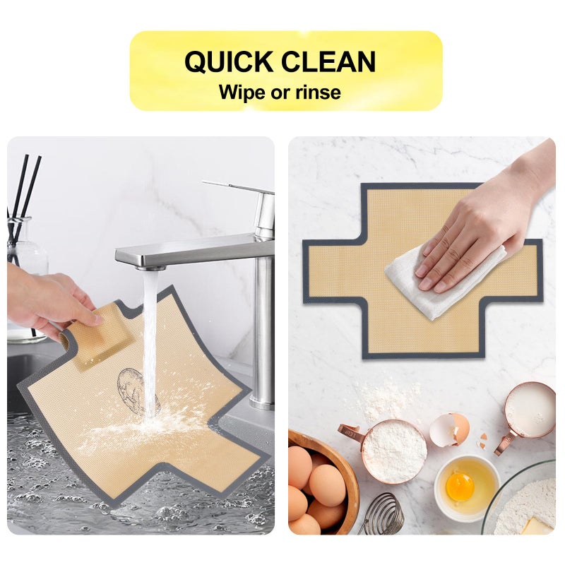 BERBAM 2 Pcs Thickened Silicone Bread loaf pan liners for baking bread 9x5ï¼ŒSilicone Baking Mat for 9x5 Inch Loaf Pan, Nonstick & Reusable, Easy to Clean, High-Temp Resistant (Black and Gray) - Image 4
