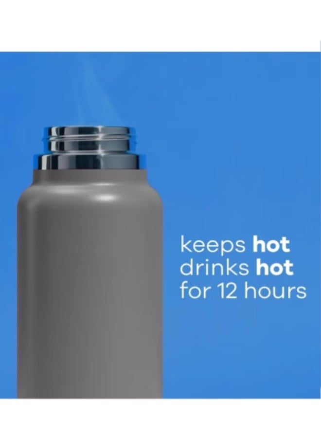 Hydro Flask Insulated Wide Mouth Stainless Steel Water Bottle 1182ml with Leakproof Flex Cap – Hot & Cold Thermos Flask , White - Image 3