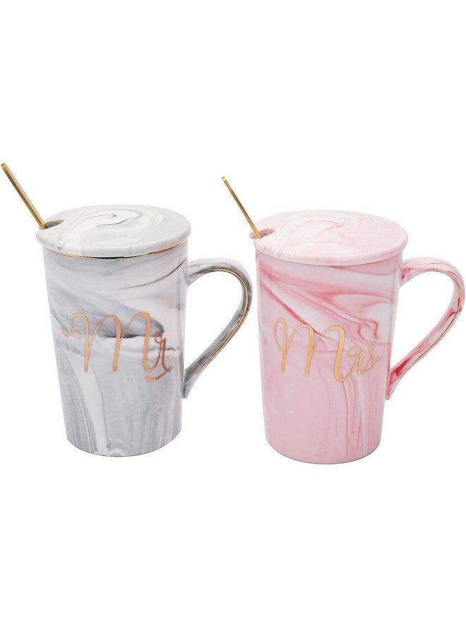 Yesland 13.5 Oz Mr and Mrs Coffee Mugs, Wedding Gifts for Couple/Bride and Groom, Ceramic Marble Cups for Bridal Shower Engagement Wedding, Married Couples Anniversary - Image 5