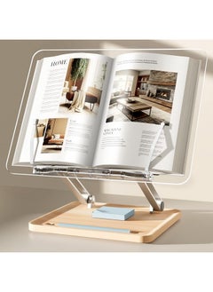 upergo Able Acrylic Book Stand For Reading, Upergo Book Holder With Pen Slot, Foldable Desktop Riser For Laptop, Recipe, Textbook - Hands-Free,Cookbook Stand, Clear Design With Page Clips  - Image 1