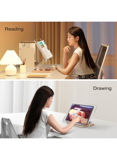 upergo Able Acrylic Book Stand For Reading, Upergo Book Holder With Pen Slot, Foldable Desktop Riser For Laptop, Recipe, Textbook - Hands-Free,Cookbook Stand, Clear Design With Page Clips  - Image 2