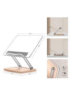 upergo Able Acrylic Book Stand For Reading, Upergo Book Holder With Pen Slot, Foldable Desktop Riser For Laptop, Recipe, Textbook - Hands-Free,Cookbook Stand, Clear Design With Page Clips  - Image 4