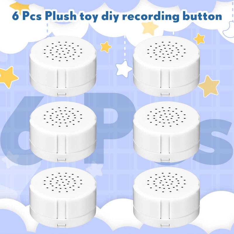 Handepo 6 Pcs White Sound Recorder Voice Recorder Music for Stuffed Animal, Toy Recording Device Recordable Sound Module, Record Messages for Plush Toy Doll Stuffed Bear Toy Pillow (20 Seconds) - Image 3