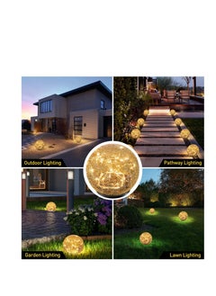 Y&D 2PCS Garden Solar Lights, Outdoor Globe Light, Clear Cracked Glass Ball, for Decor Decorations Pathway Patio Yard Lawn Backyard Ornament  - Image 5