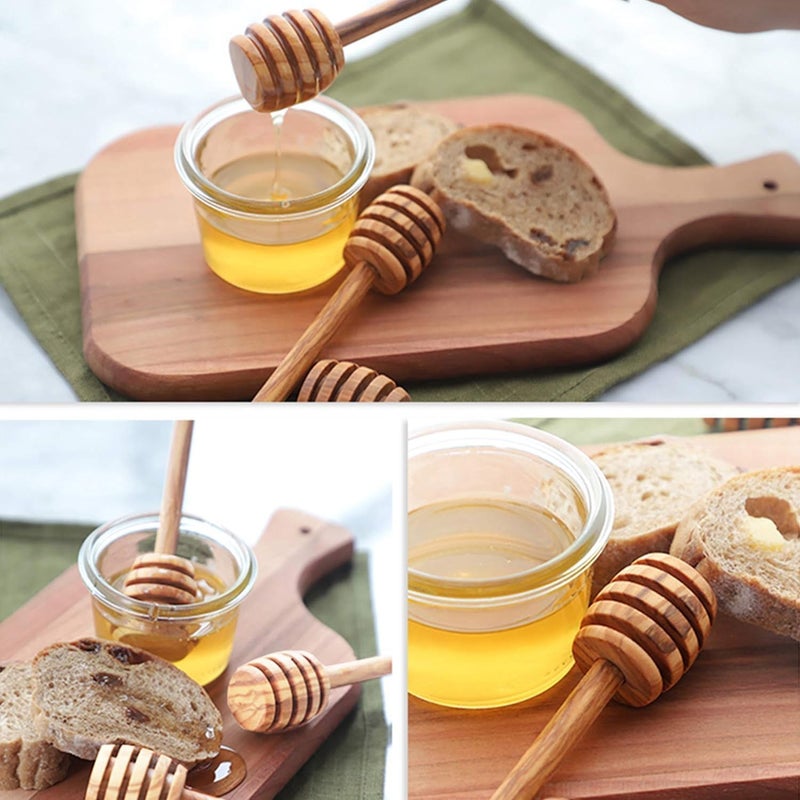 JIABEIUS 24 Pack Wooden Honey Dipper Sticks, 6.3 Inch Stirrer Stick for Honey Jar Dispense Drizzle and Wedding Party Gift - Image 4